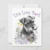Schnauzer Dog Mama Floral Mitteilungskarte (Rückseite)