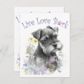 Schnauzer Dog Mama Floral Mitteilungskarte (Vorne/Hinten)