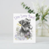 Schnauzer Dog Mama Floral Postkarte (Stehend Vorderseite)