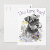 Schnauzer Dog Mama Floral Postkarte (Vorne/Hinten)