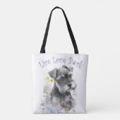 Schnauzer Dog Mama Floral Tasche (Rückseite)