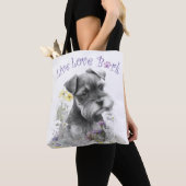Schnauzer Dog Mama Floral Tasche (Von Nahem)