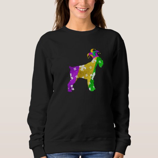 Schnauzer Dog Mardi Gras Carnivals Funny Puppy Lov Sweatshirt (Vorderseite)