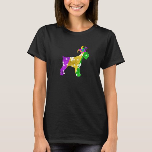 Schnauzer Dog Mardi Gras Carnivals Funny Puppy Lov T-Shirt (Vorderseite)