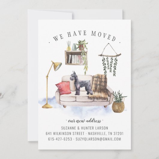 Schnauzer Dog Moving Ankündigung (Vorderseite)