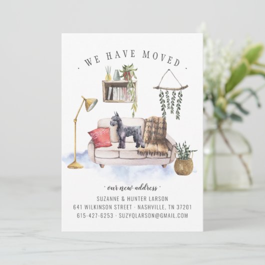 Schnauzer Dog Moving Ankündigung (Stehend Vorderseite)