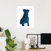 Schnauzer Dog Navy Blue Silhouette Poster (Heimbüro)