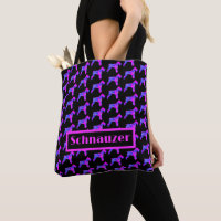 Schnauzer Dog Niedlich Pink Blue Silhouette Monogr