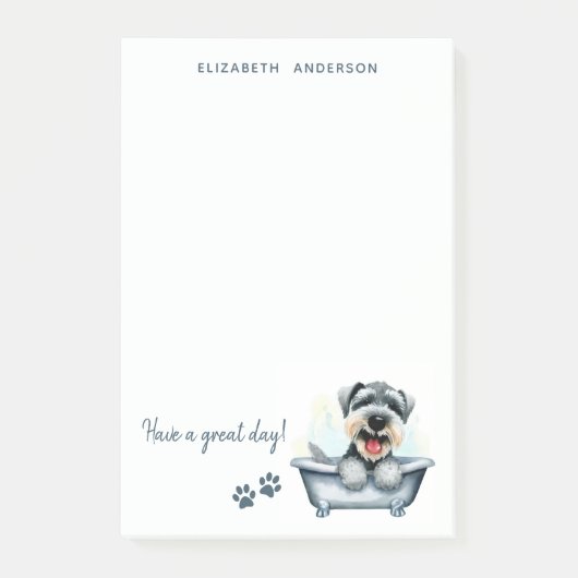 Schnauzer Dog Personalisiert Post-it Klebezettel (Vorderseite)