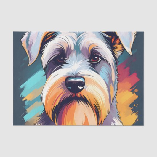 Schnauzer Dog Portrait Seidenpapier (Vorderseite)