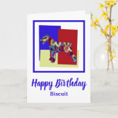 Schnauzer Dog Red Blue Yellow Birthday Card Karte (Gelbe Blume)