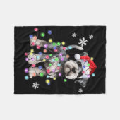 Schnauzer Dog Reindeer Christmas Lights Ugly Xmas Fleecedecke (Vorderseite (Horizontal))