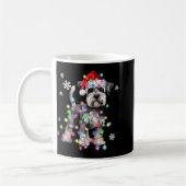 Schnauzer Dog Reindeer Christmas Lights Ugly Xmas  Kaffeetasse (Links)