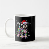 Schnauzer Dog Reindeer Christmas Lights Ugly Xmas  Kaffeetasse (Links)