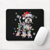 Schnauzer Dog Reindeer Christmas Lights Ugly Xmas Mousepad (Mit Mouse)