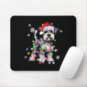 Schnauzer Dog Reindeer Christmas Lights Ugly Xmas Mousepad (Mit Mouse)