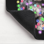 Schnauzer Dog Reindeer Christmas Lights Ugly Xmas  Mousepad (Ecke)