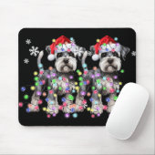 Schnauzer Dog Reindeer Christmas Lights Ugly Xmas  Mousepad (Mit Mouse)