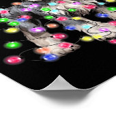 Schnauzer Dog Reindeer Christmas Lights Ugly Xmas  Poster (Ecke)