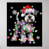 Schnauzer Dog Reindeer Christmas Lights Ugly Xmas  Poster (Vorne)