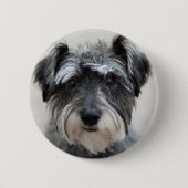 Schnauzer Dog Round Button (Vorderseite)