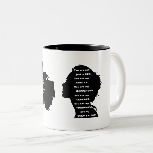 Schnauzer Dog Sanity Zweifarbige Tasse (VorderseiteRechts)