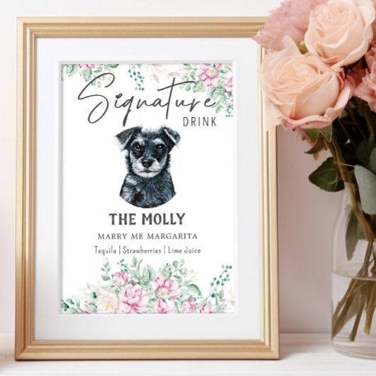 Schnauzer Dog Signature Drink Sign Poster