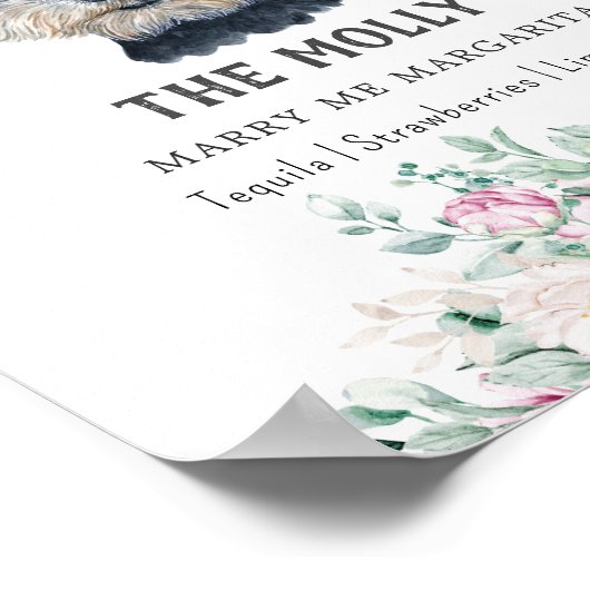 Schnauzer Dog Signature Drink Sign Poster (Ecke)