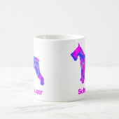 Schnauzer Dog Silhouette Crazy Hot Pink Kaffee Tas Kaffeetasse (Mittel)