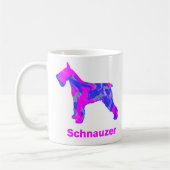 Schnauzer Dog Silhouette Crazy Hot Pink Kaffee Tas Kaffeetasse (Links)