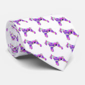 Schnauzer Dog Silhouette Lila PY&B White Neck Krawatte (Gerollt)
