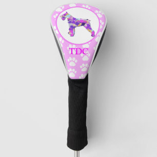 Schnauzer Dog Silhouette Paw Pink PY&B Golf Headcover