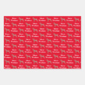 Schnauzer Dog Silhouette Red Merry Woofmas Geschenkpapier Set (Vorderseite)