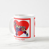 Schnauzer Dog Silhouette Valentinstag Rotes Herz Kaffeetasse (Vorderseite Links)
