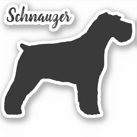 Schnauzer Dog Silhouette Vinyl Sticker (Vorderseite)