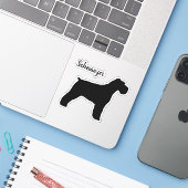 Schnauzer Dog Silhouette Vinyl Sticker (Laptop mit iPhone)