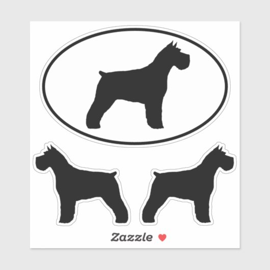 Schnauzer Dog Silhouetten Vinyl Sticker Set (Blatt)
