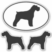 Schnauzer Dog Silhouetten Vinyl Sticker Set (Vorderseite)