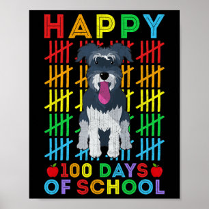 Schnauzer Dog Student glücklich 100 Tage der Schul Poster