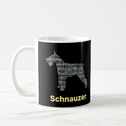 Schnauzer Dog Tasse Gelb & Schwarz-Grill (Links)