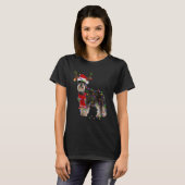Schnauzer Dog Tree Christmas Lights Dog Pajama T-Shirt (Vorne ganz)