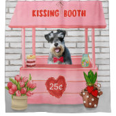 Schnauzer Dog Valentine's Day Kissing Booth Duschvorhang (Vorderseite)