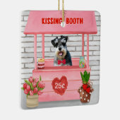 Schnauzer Dog Valentine's Day Kissing Booth Keramikornament (Rechts)