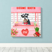 Schnauzer Dog Valentine's Day Kissing Booth Leinwanddruck (Insitu (Holzboden))