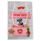 Schnauzer Dog Valentine's Day Kissing Booth Mittlere Geschenktüte (Vorderseite)