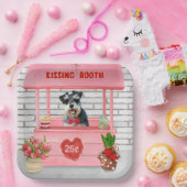 Schnauzer Dog Valentine's Day Kissing Booth Pappteller (Party)