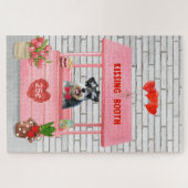 Schnauzer Dog Valentine's Day Kissing Booth Puzzle (Horizontal)