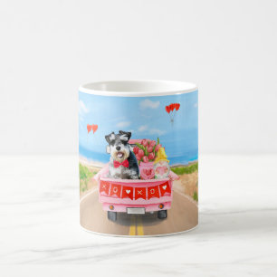 Schnauzer Dog Valentine's Day Lkw Herz Kaffeetasse