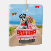 Schnauzer Dog Valentine's Day Lkw Herz Keramikornament (Rechts)
