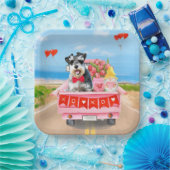 Schnauzer Dog Valentine's Day Lkw Herz Pappteller (Party)
